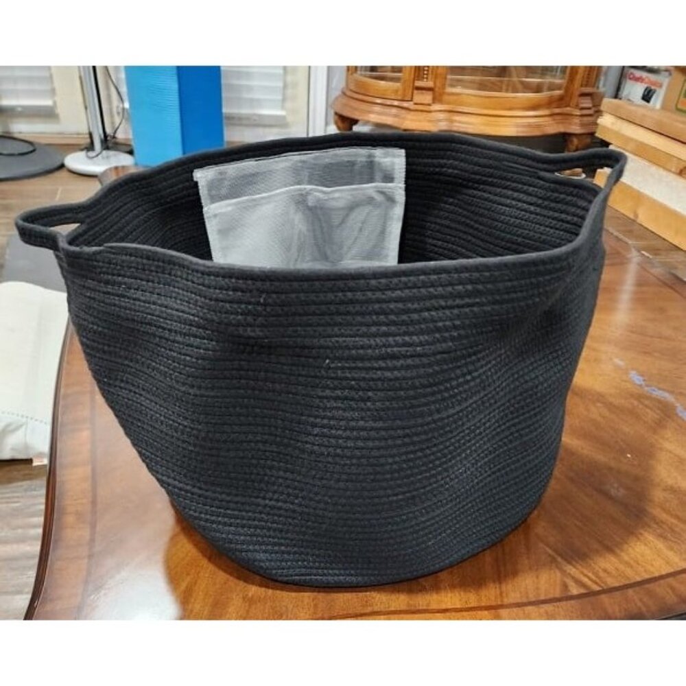 New Blanket Basket Living Room, Cotton Rope Basket for Storage, Woven Extra